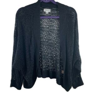Avenue Size 22/24 Womans Sweater Black Open Weave